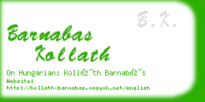 barnabas kollath business card